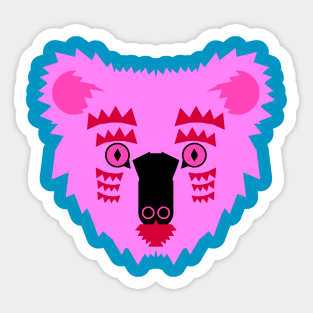 Koala Bear Face, bright pink Sticker